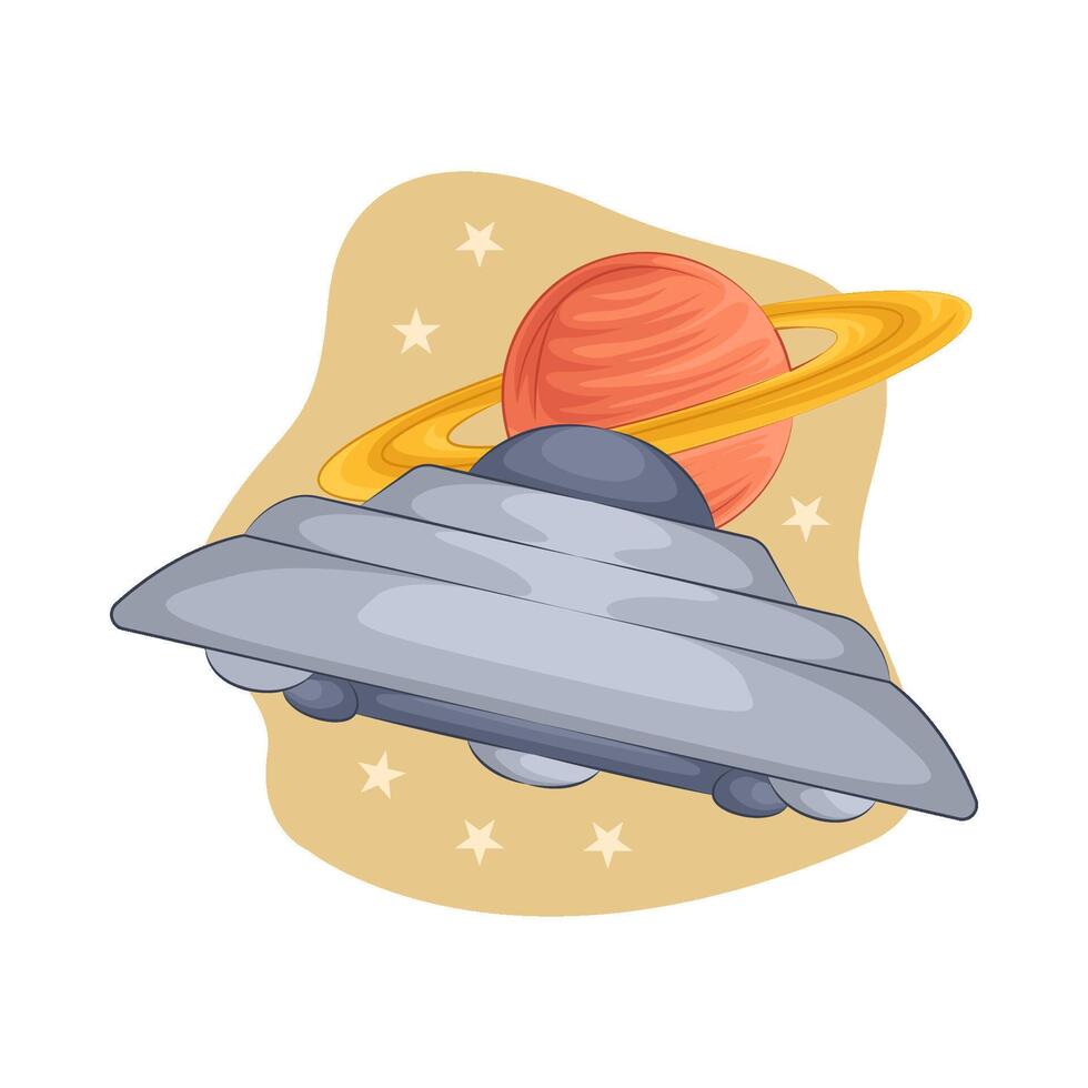 Illustration of UFO vector
