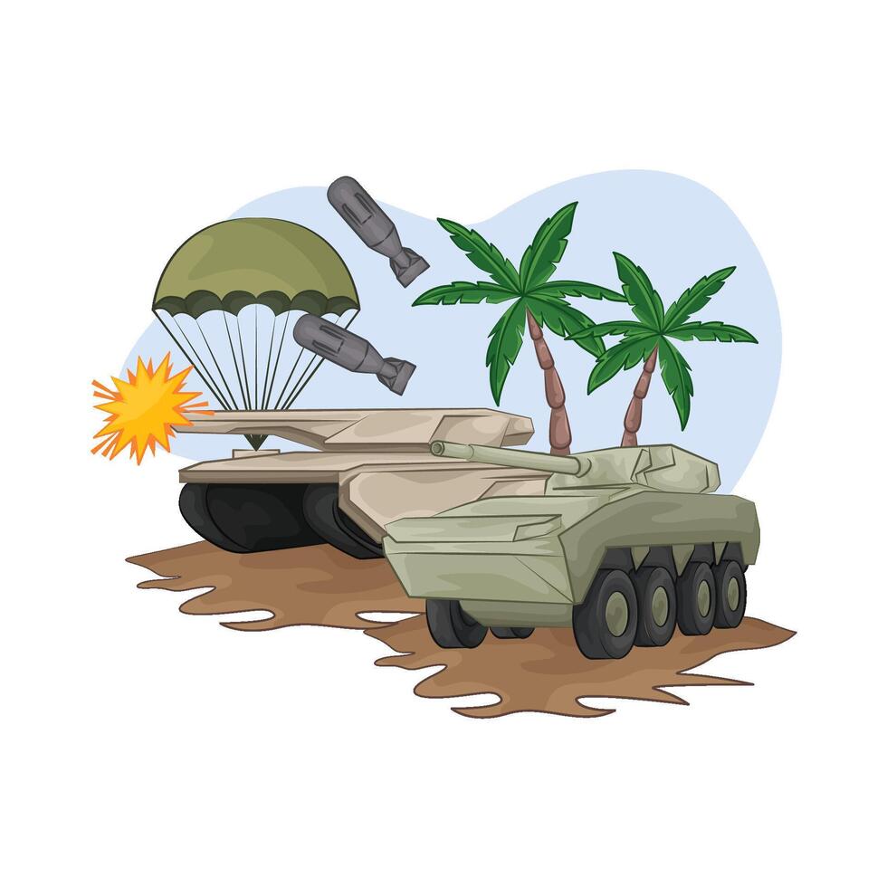 Illustration of tank vector