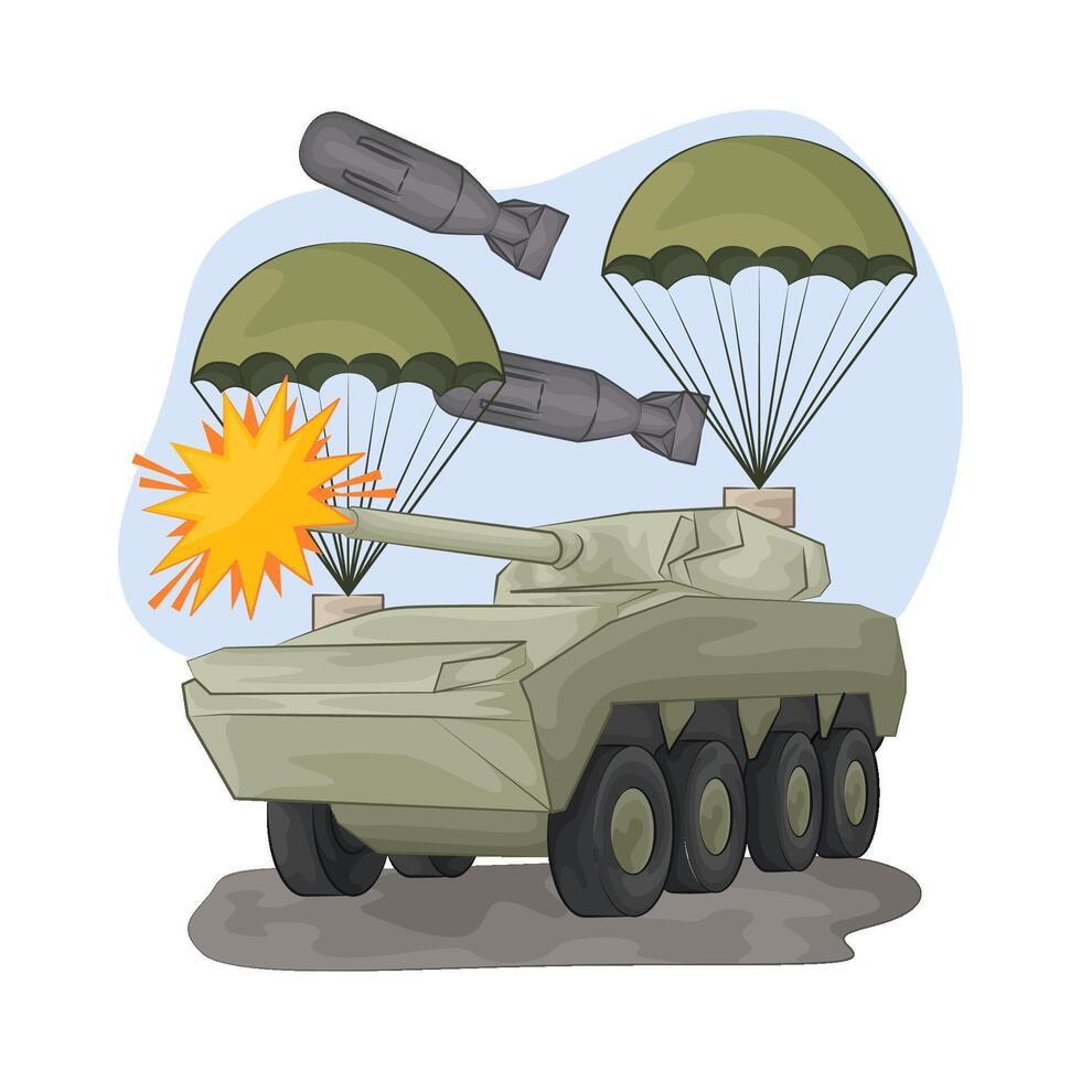 Illustration of tank vector