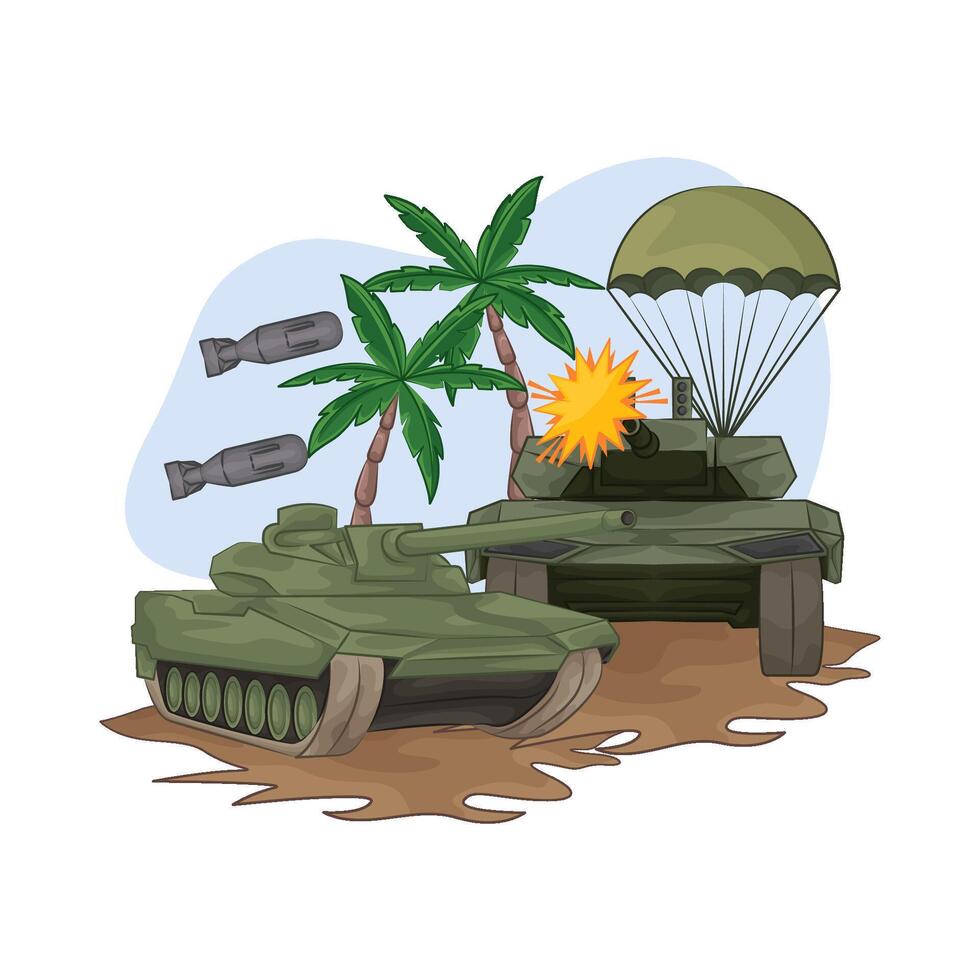 Illustration of tank vector