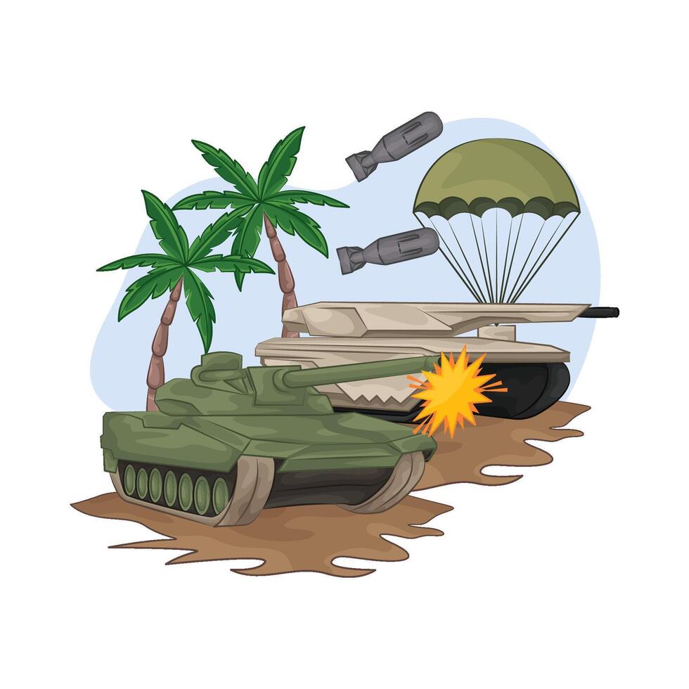 Illustration of tank vector