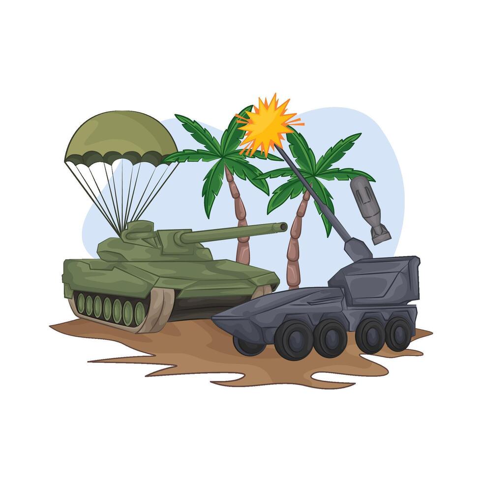 Illustration of tank vector