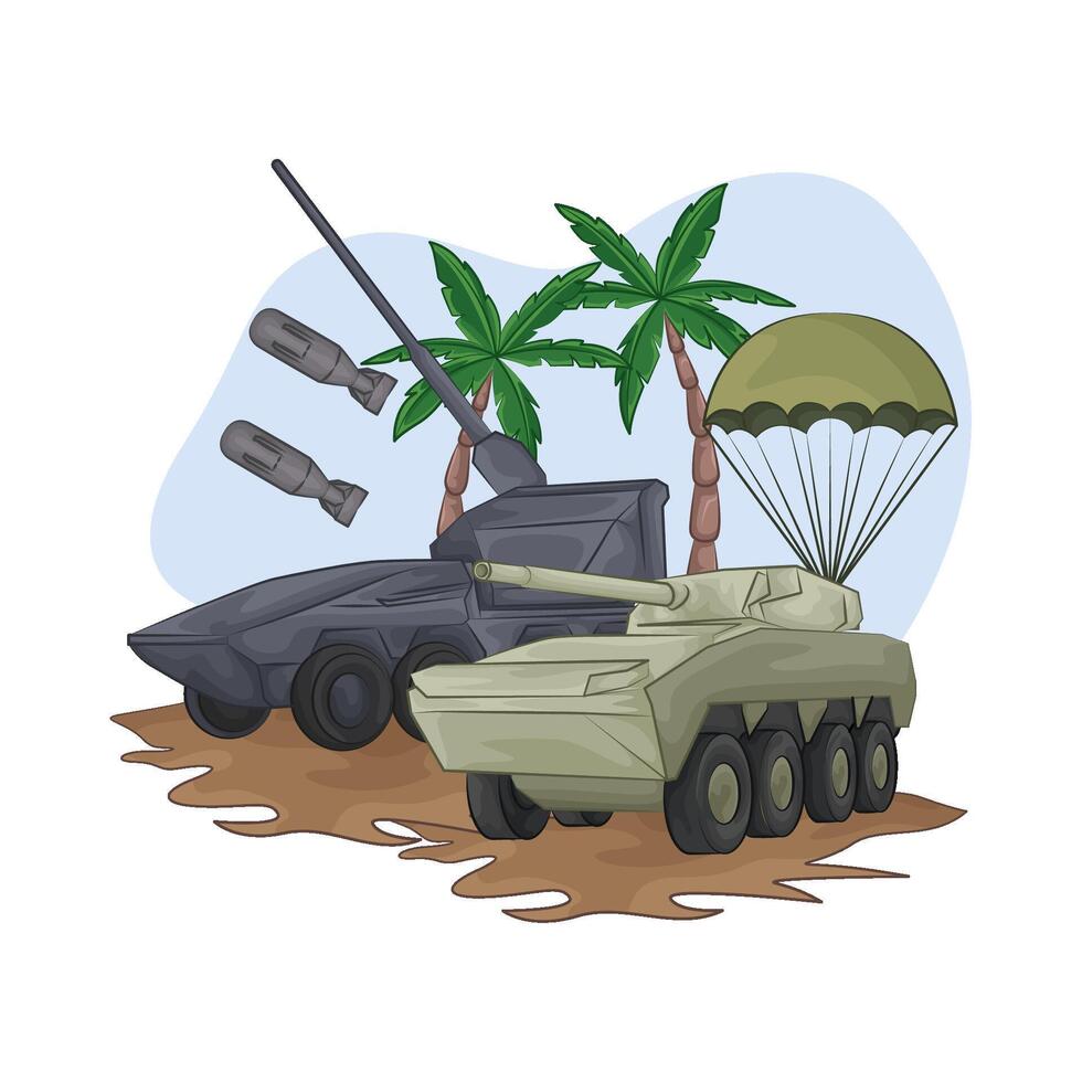 Illustration of tank vector