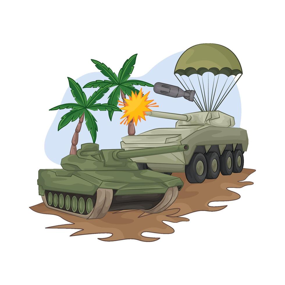 Illustration of tank vector