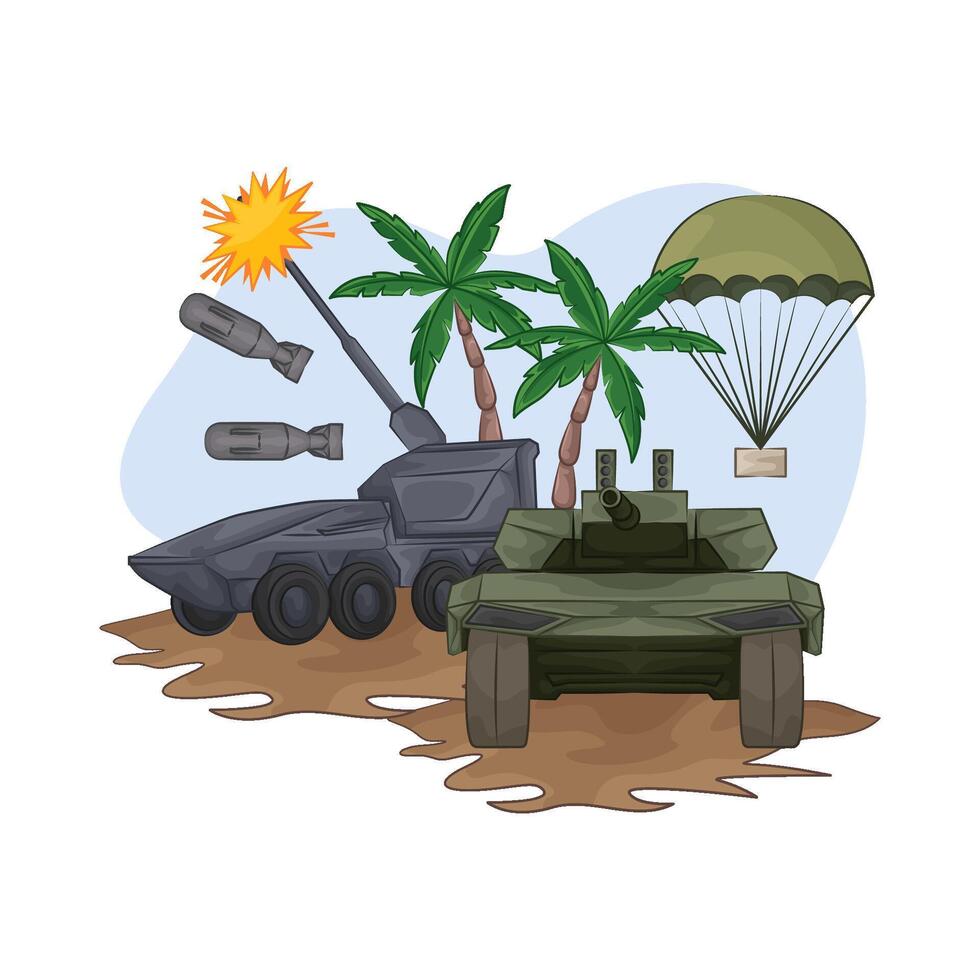 Illustration of tank vector