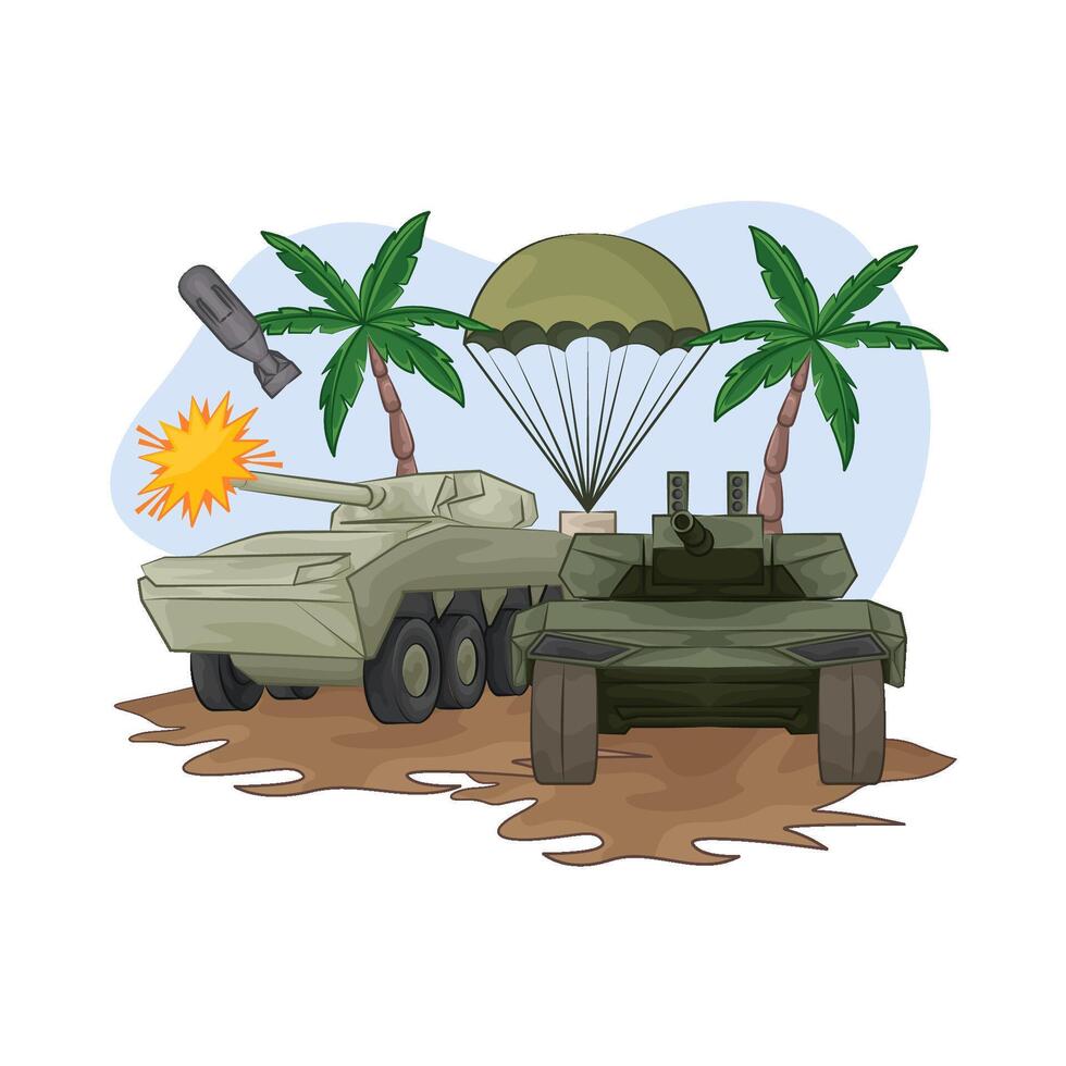Illustration of tank vector