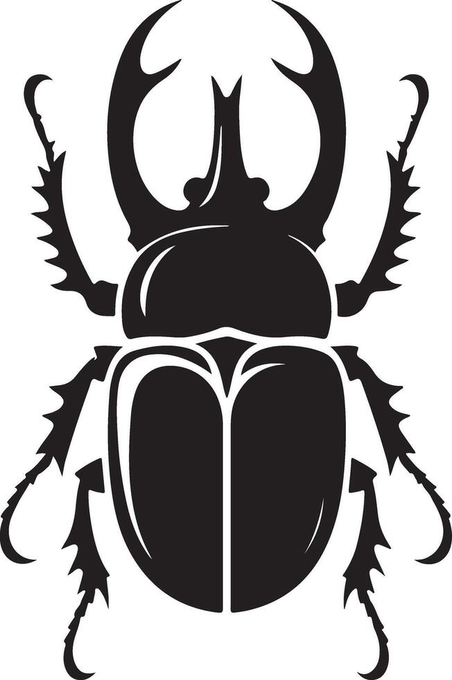 beetle silhouette, insect, white background, isolated vector