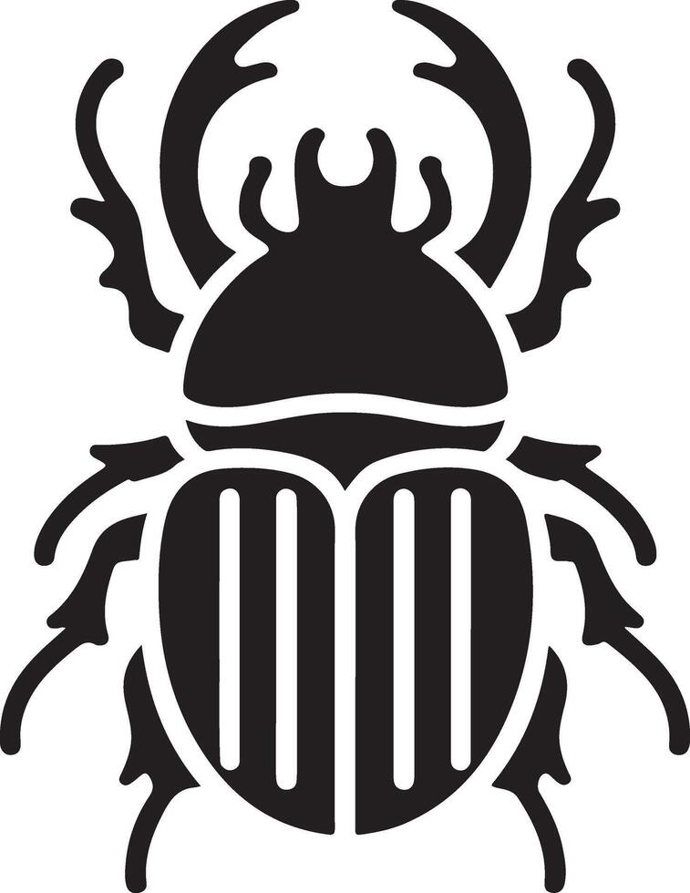 beetle silhouette, insect, white background, isolated vector