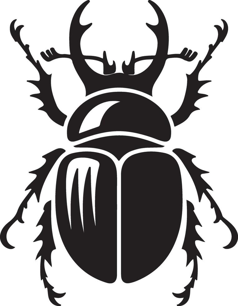 beetle silhouette, insect, white background, isolated vector