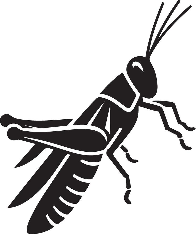 Grasshopper silhouette, Grasshopper illustration, Grasshopper isolated on white background vector