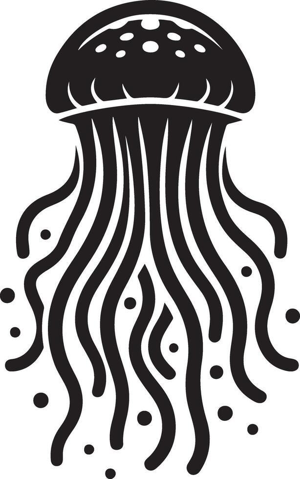 Jellyfish silhouettes, isolated on white background. animal illustrator. vector
