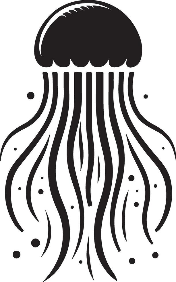 Jellyfish silhouettes, isolated on white background. animal illustrator. vector