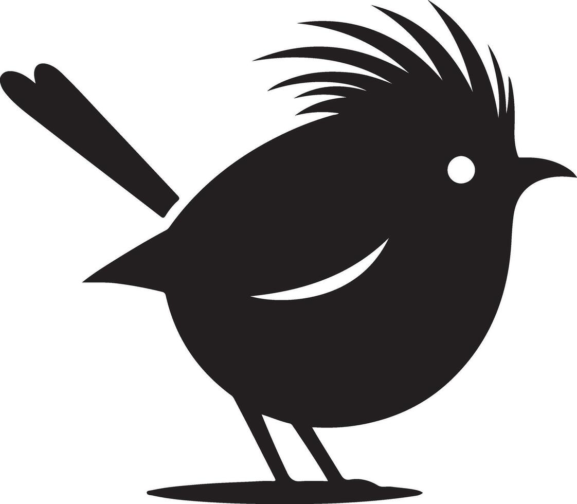 Black artwork illustration of a flying robin bird silhouette, capturing the graceful motion and elegance of this avian in a simple yet striking design. vector