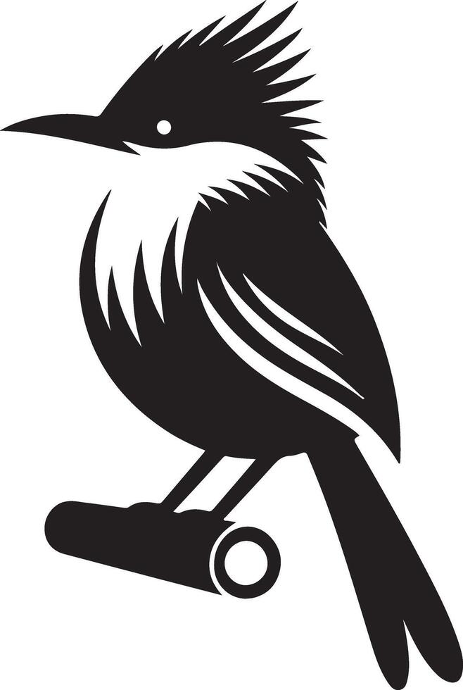 Black artwork illustration of a flying robin bird silhouette, capturing the graceful motion and elegance of this avian in a simple yet striking design. vector