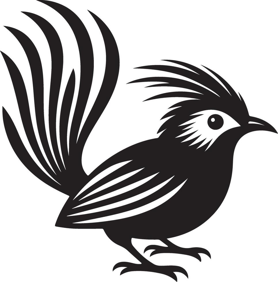 Black artwork illustration of a flying robin bird silhouette, capturing the graceful motion and elegance of this avian in a simple yet striking design. vector