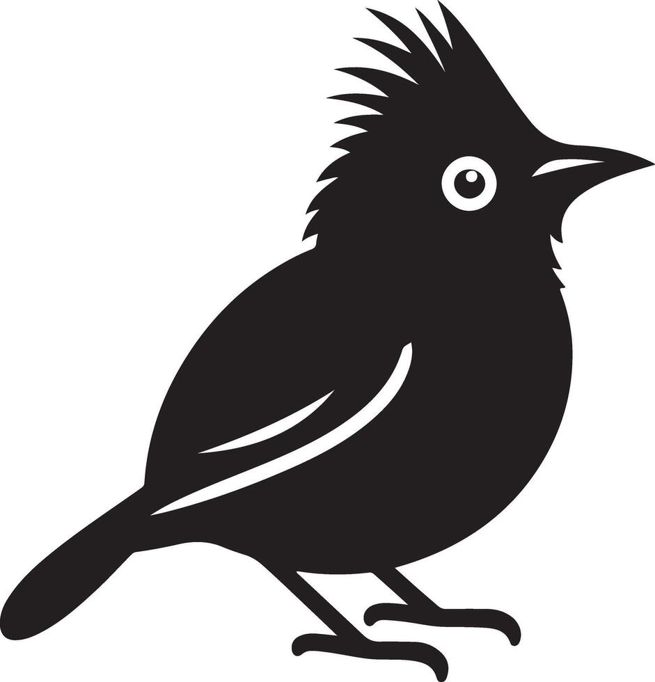 Black artwork illustration of a flying robin bird silhouette, capturing the graceful motion and elegance of this avian in a simple yet striking design. vector