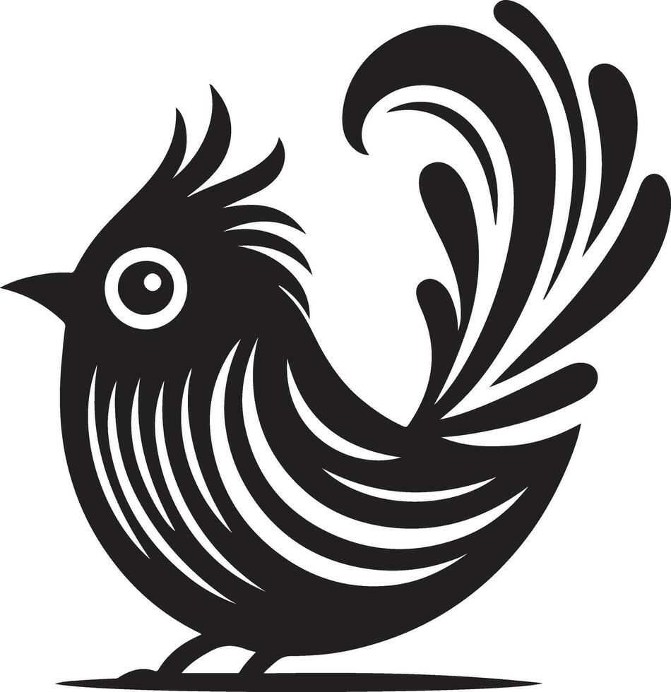 Black artwork illustration of a flying robin bird silhouette, capturing the graceful motion and elegance of this avian in a simple yet striking design. vector