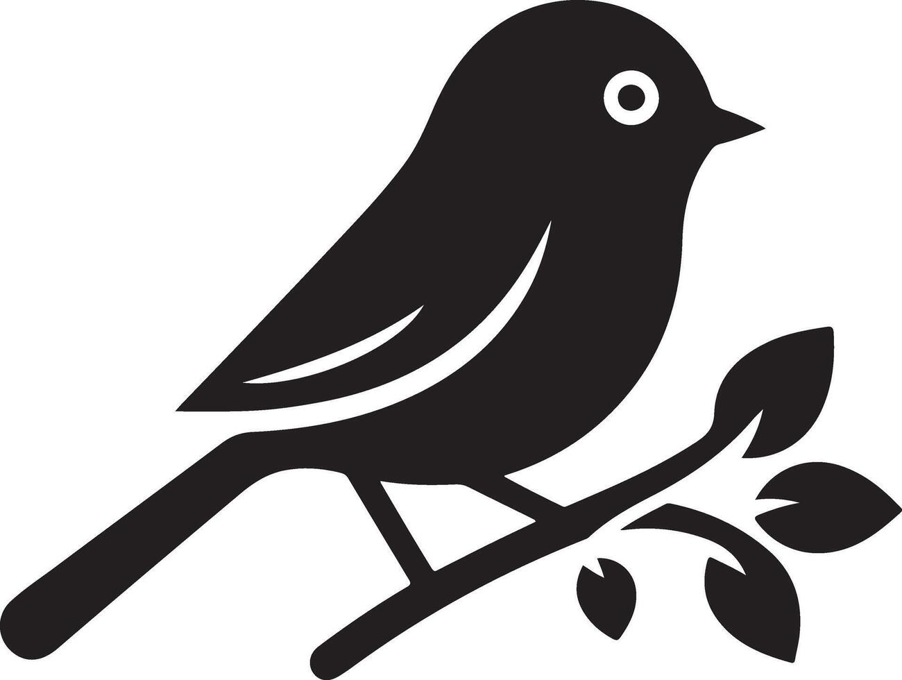 Black artwork illustration of a flying robin bird silhouette, capturing the graceful motion and elegance of this avian in a simple yet striking design. vector