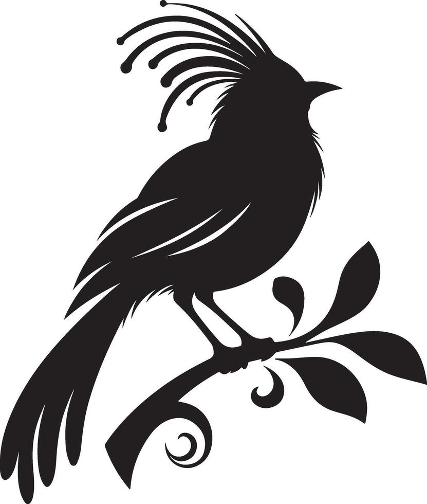 Black artwork illustration of a flying robin bird silhouette, capturing the graceful motion and elegance of this avian in a simple yet striking design. vector