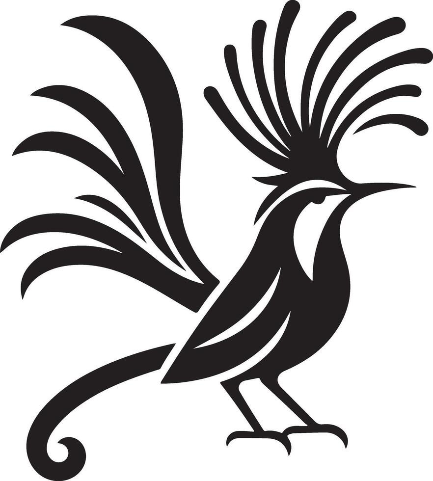 Black artwork illustration of a flying robin bird silhouette, capturing the graceful motion and elegance of this avian in a simple yet striking design. vector