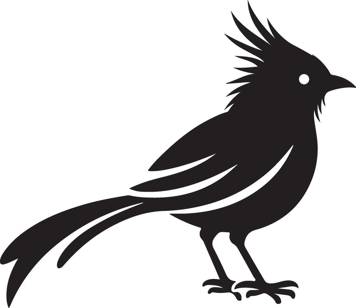 Black artwork illustration of a flying robin bird silhouette, capturing the graceful motion and elegance of this avian in a simple yet striking design. vector