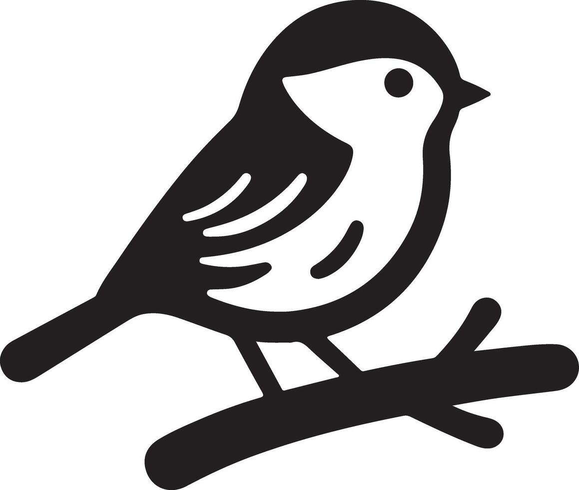 Black artwork illustration of a flying robin bird silhouette, capturing the graceful motion and elegance of this avian in a simple yet striking design. vector