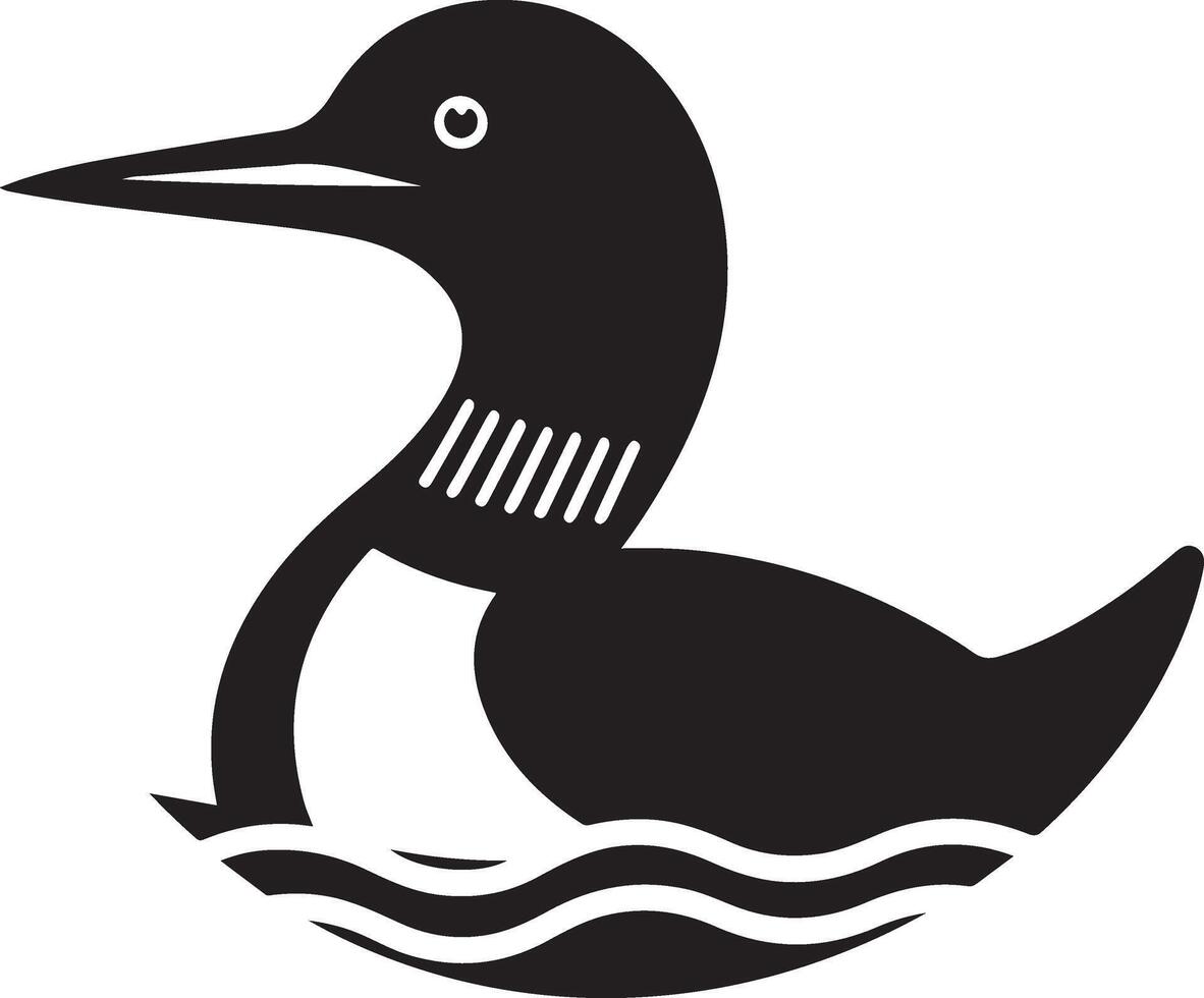 Loon silhouette art illustration with white background vector