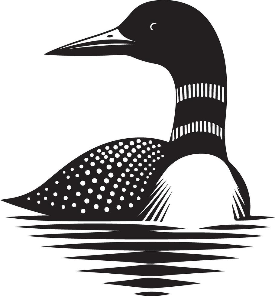 Loon silhouette art illustration with white background vector