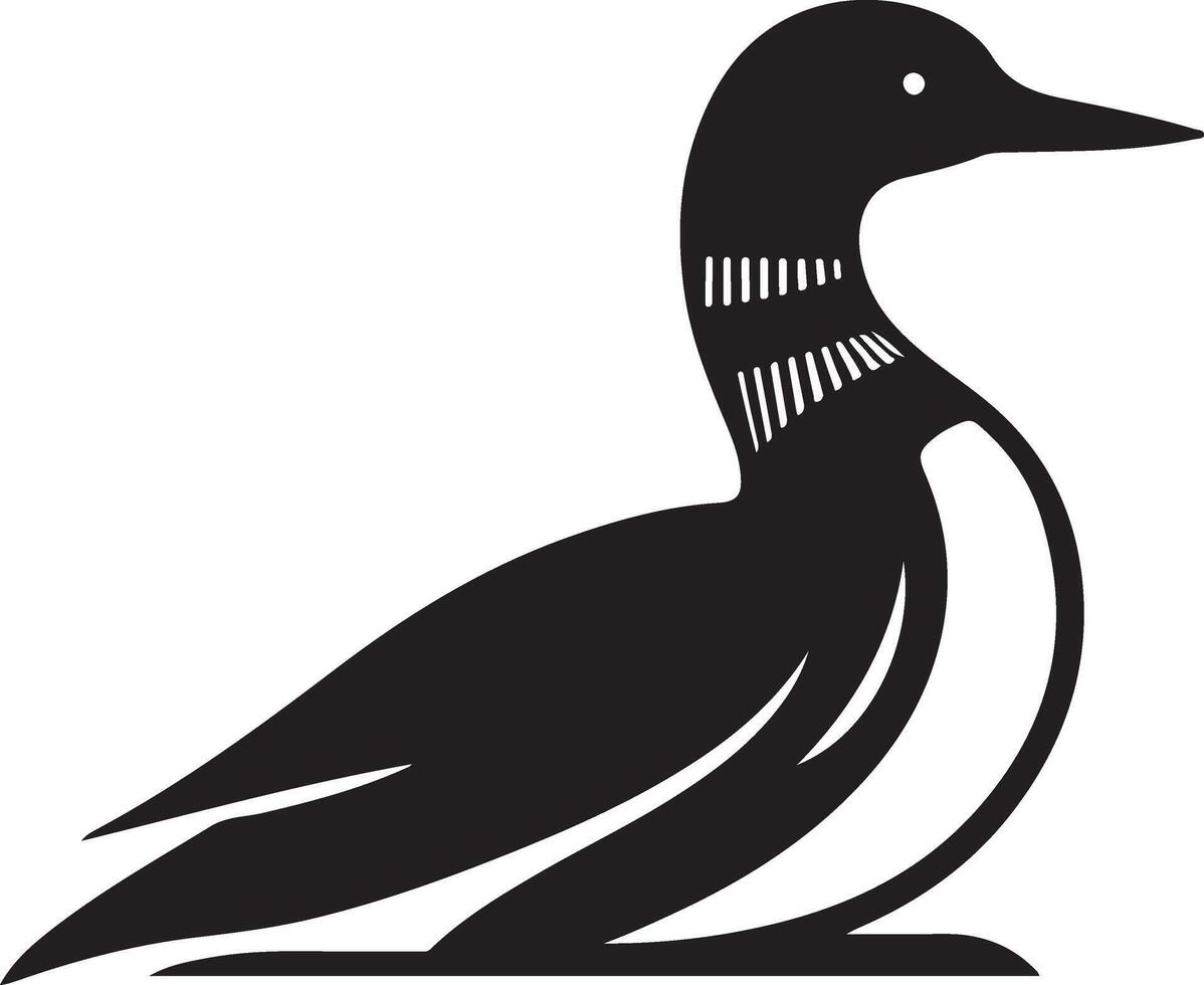 Loon silhouette art illustration with white background vector