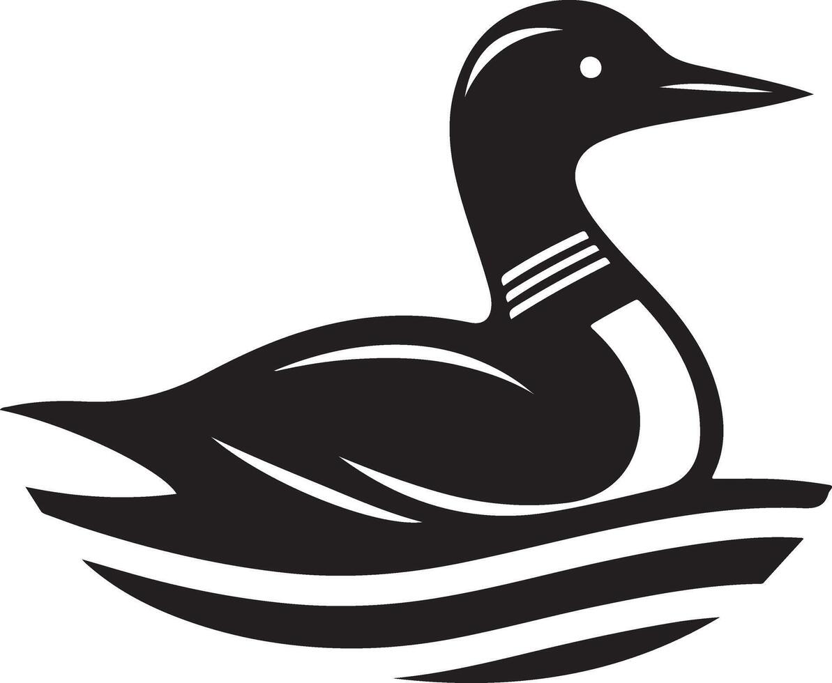 Loon silhouette art illustration with white background vector