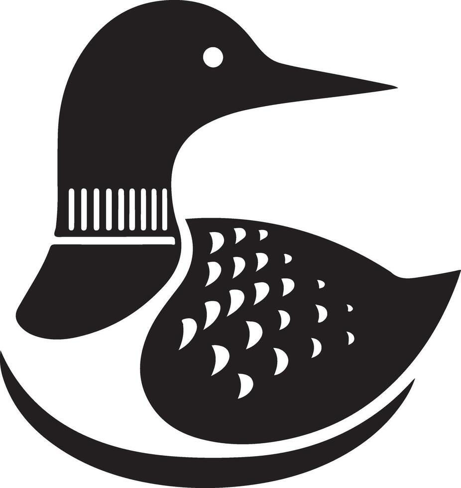 Loon silhouette art illustration with white background vector