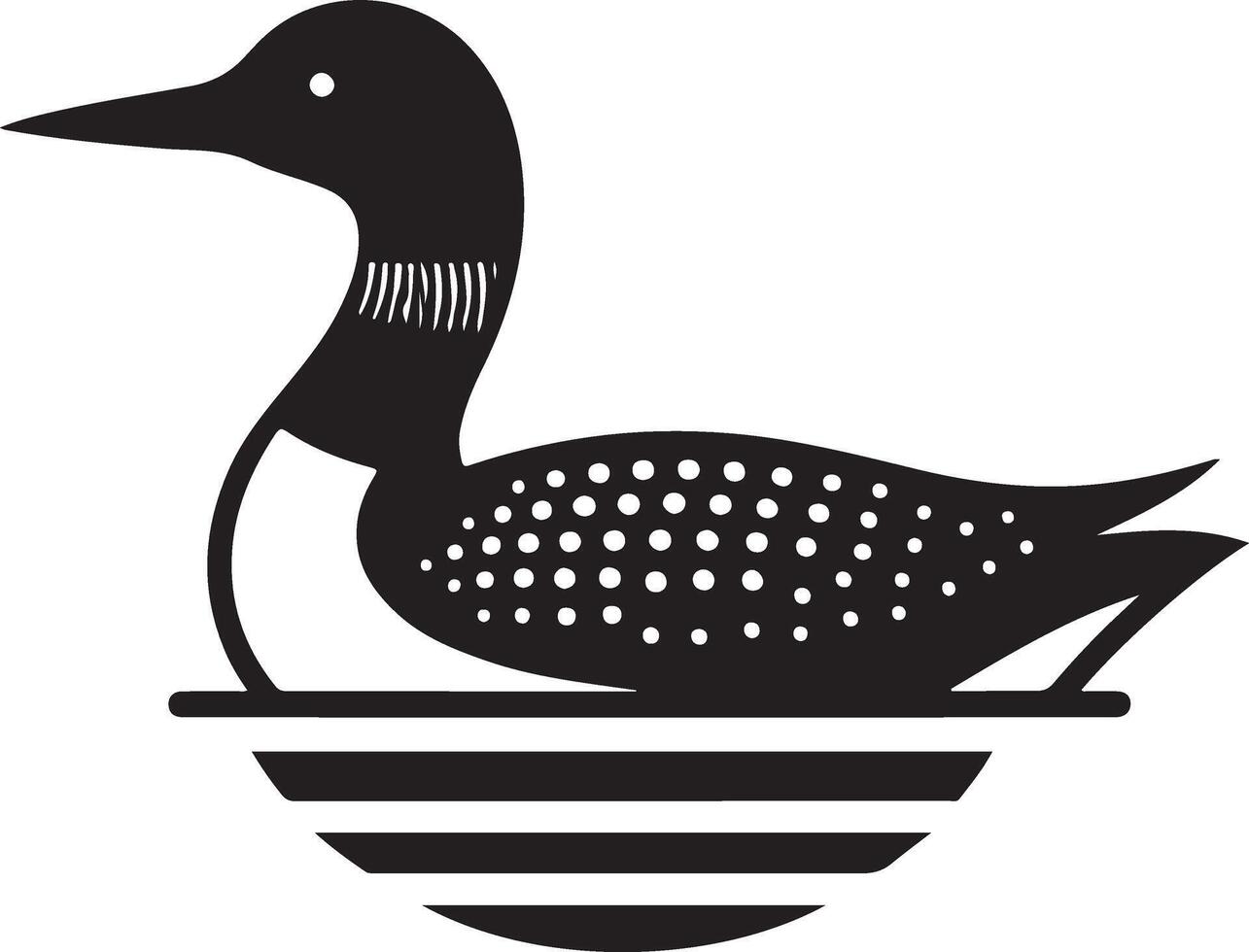 Loon silhouette art illustration with white background vector