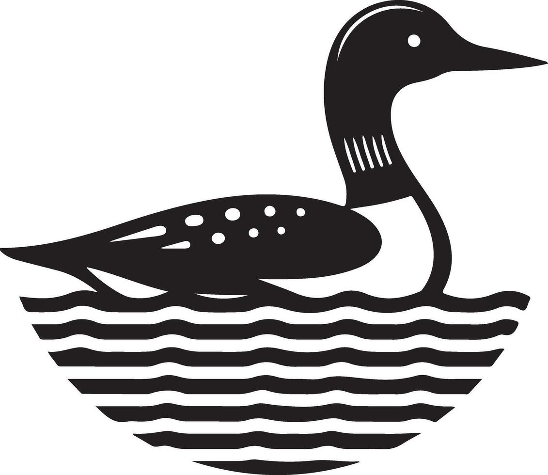 Loon silhouette art illustration with white background vector