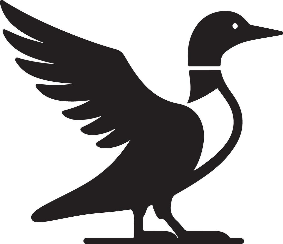 Loon silhouette art illustration with white background vector