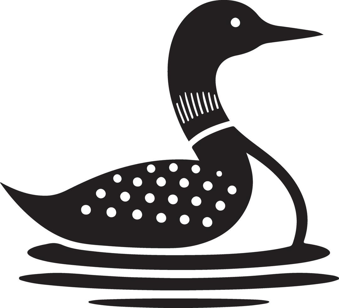 Loon silhouette art illustration with white background vector