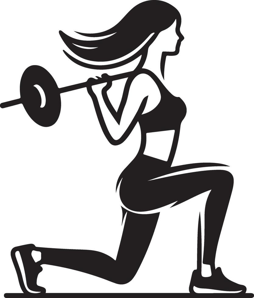 silhouette illustration of different male and female athletes which are working out vector