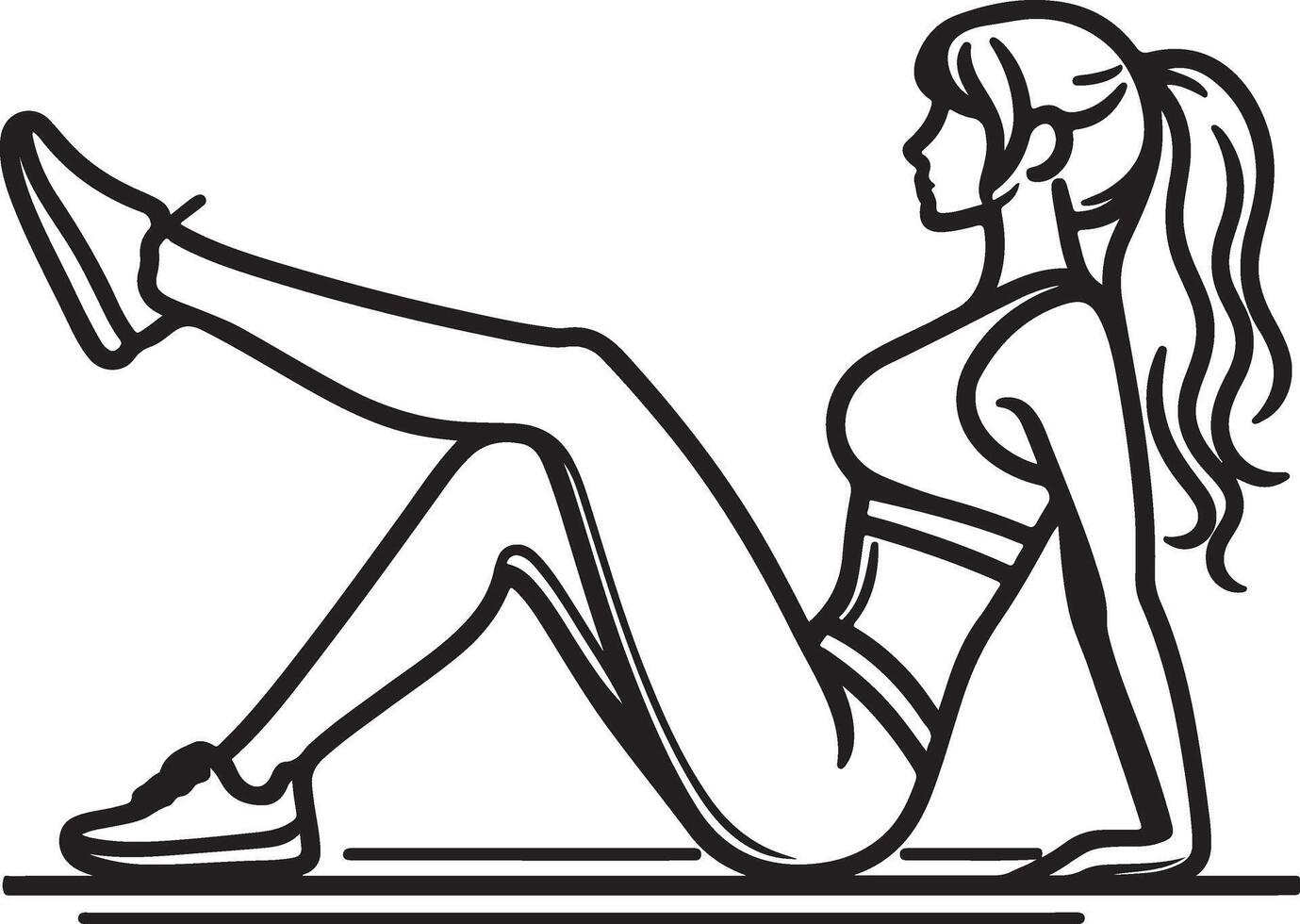 silhouette illustration of different male and female athletes which are working out vector