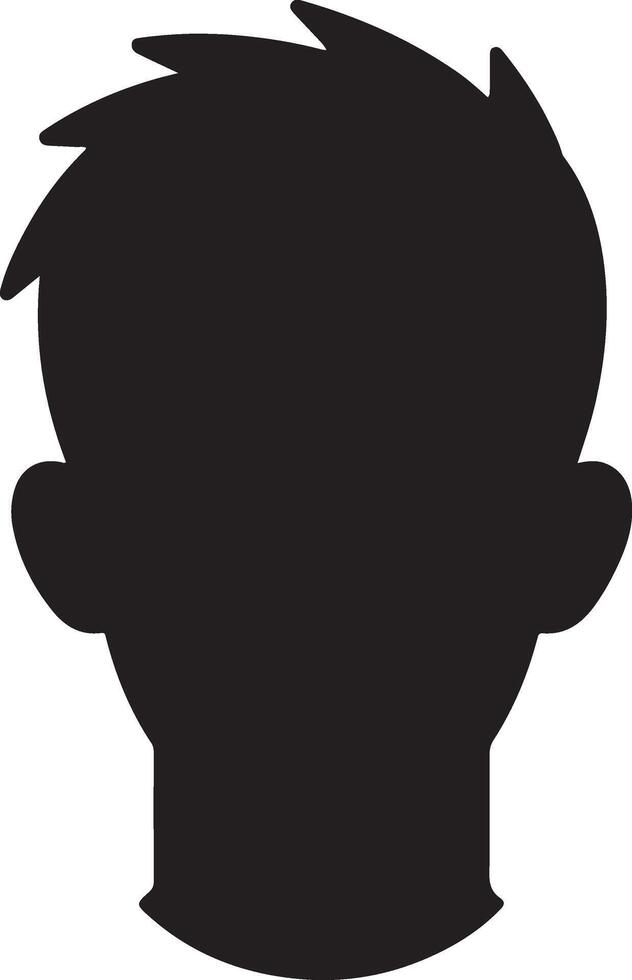Human head profile black shadow silhouette illustration isolated on white background. Head icon. vector
