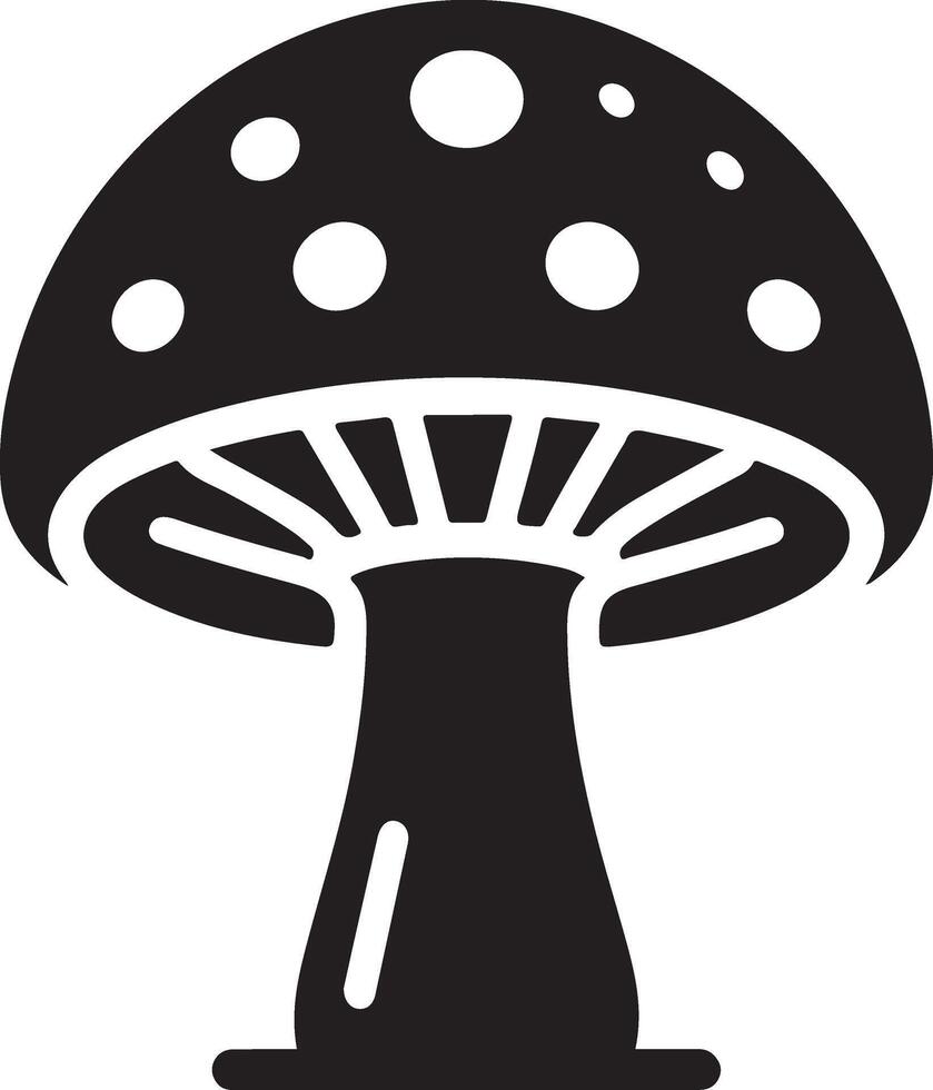 Mushroom silhouettes, graphic drawing with lines, black and white cut truffle, porcini mushroom, shiitake and chanterelles isolated vector