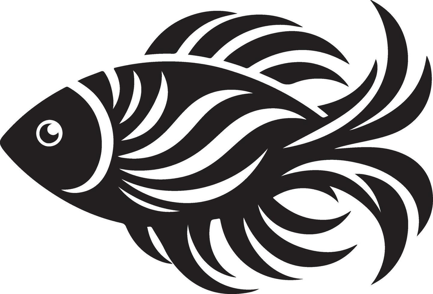 fish silhouette. Fish icon isolated on white background vector