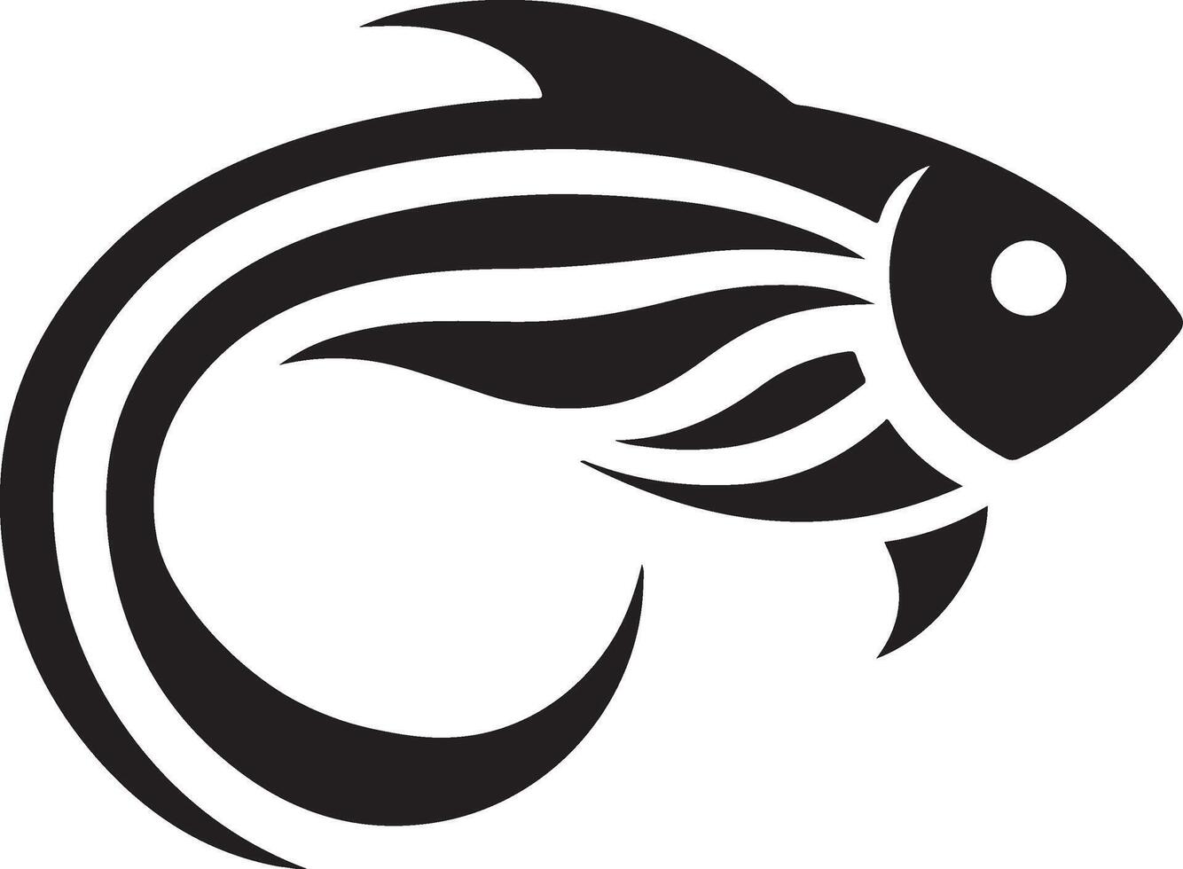 fish silhouette. Fish icon isolated on white background vector