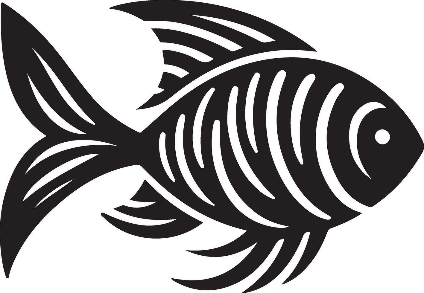 fish silhouette. Fish icon isolated on white background vector