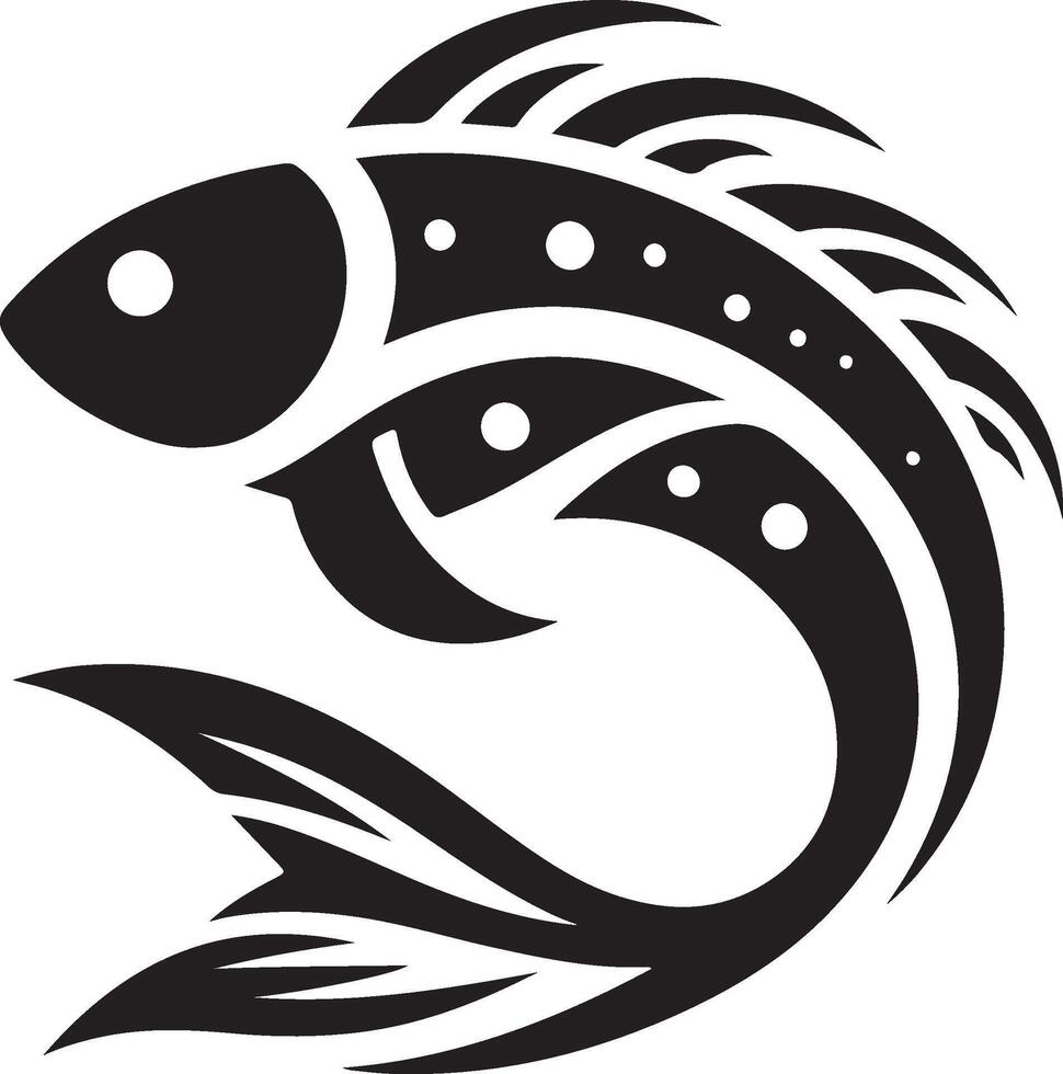fish silhouette. Fish icon isolated on white background vector