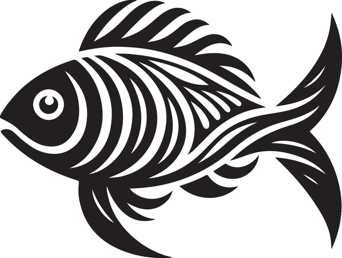 fish silhouette. Fish icon isolated on white background vector