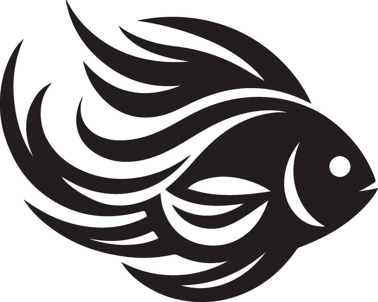 fish silhouette. Fish icon isolated on white background vector