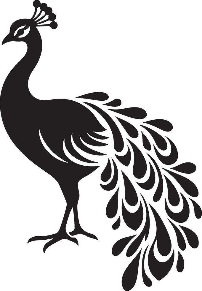 Peacock silhouette isolated on a white background. illustration vector