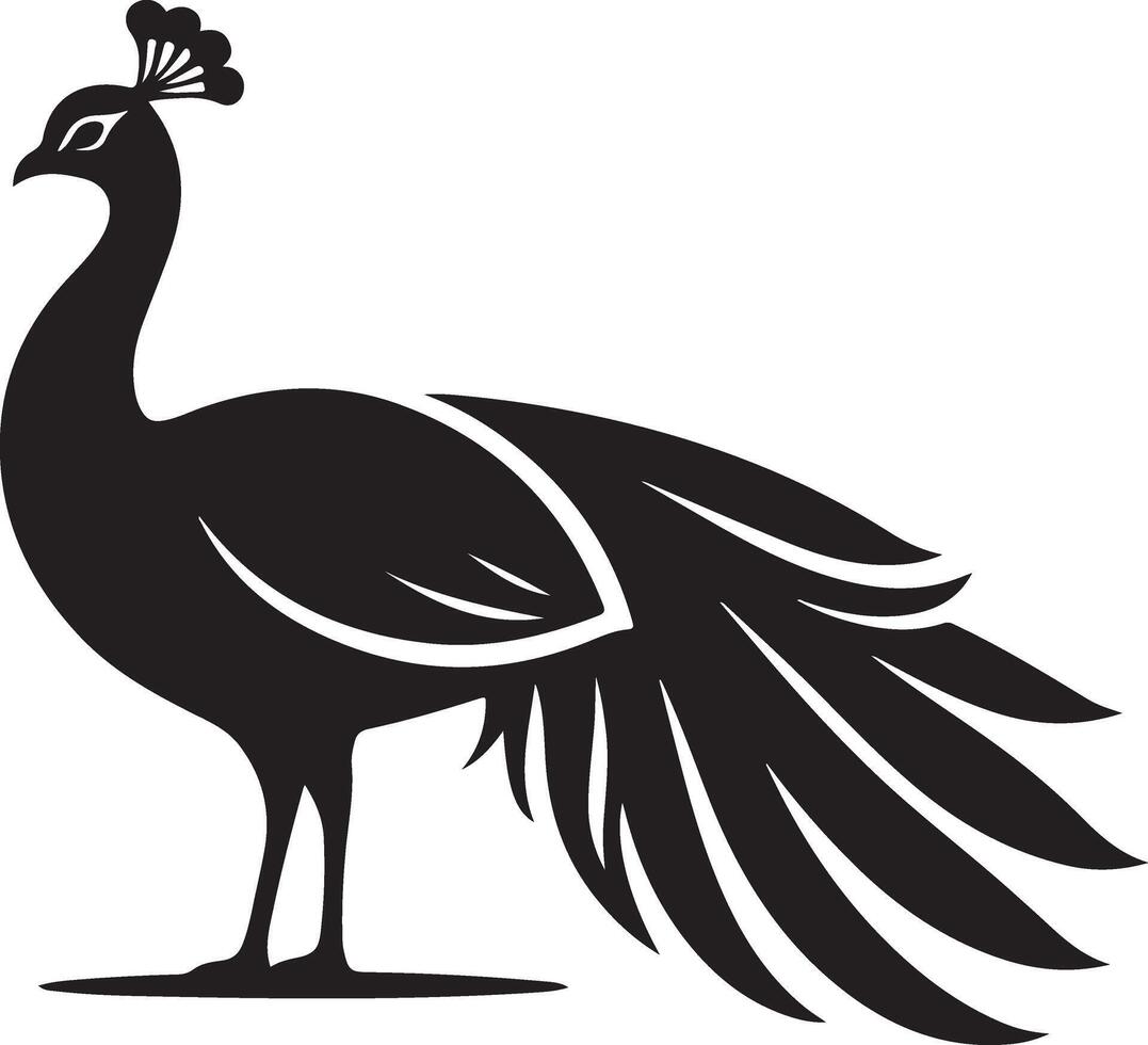 Peacock silhouette isolated on a white background. illustration vector