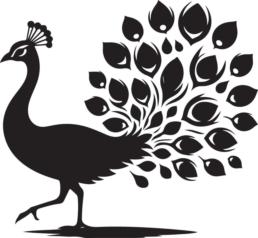 Peacock silhouette isolated on a white background. illustration vector
