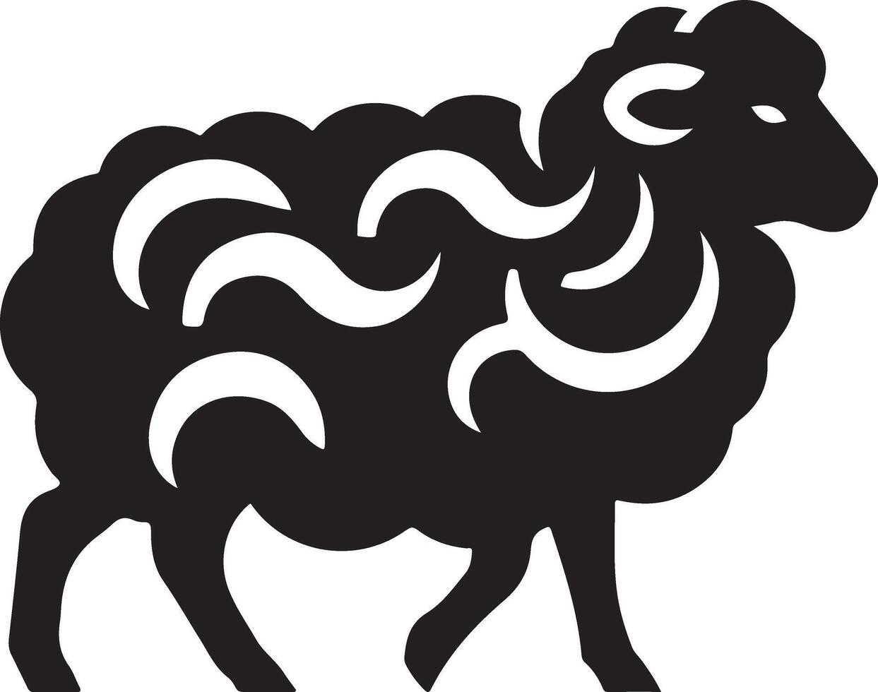 Sheep. Sheep silhouette isolated on white background vector