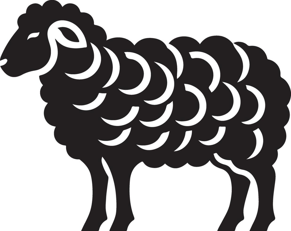 Sheep. Sheep silhouette isolated on white background vector